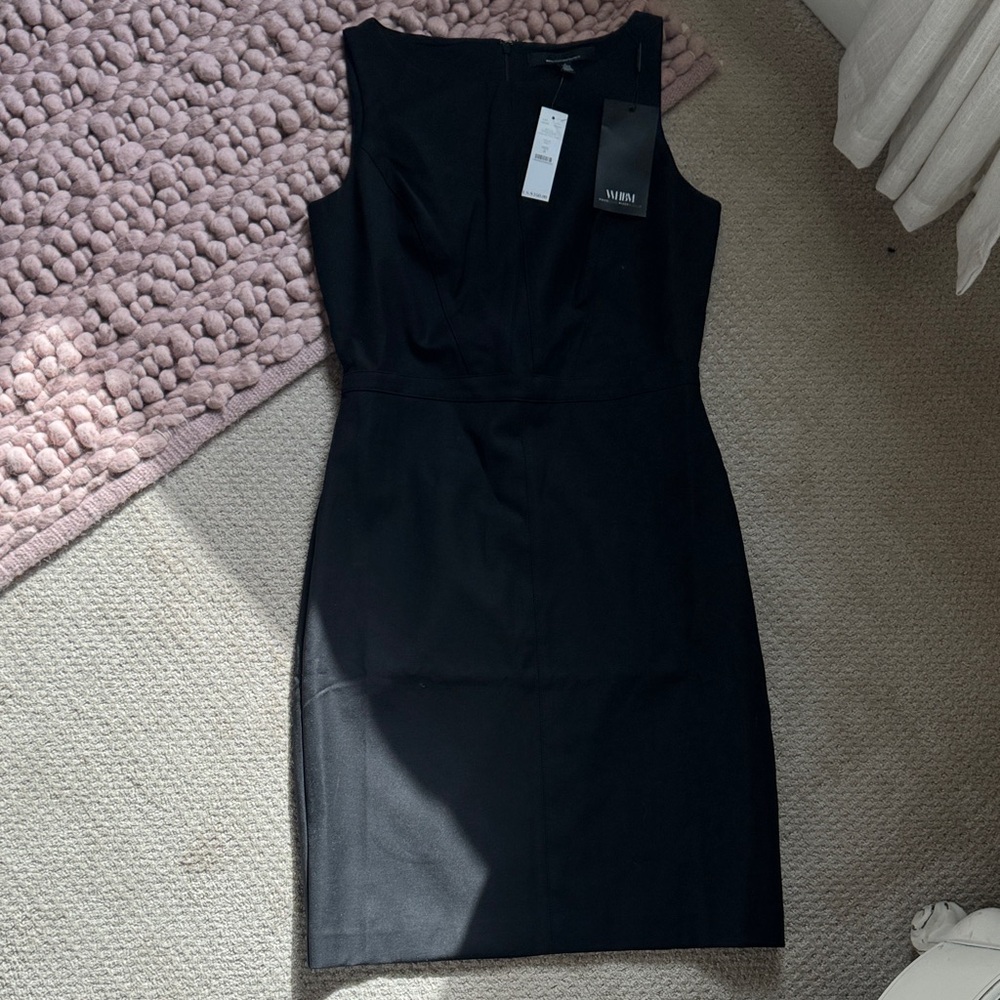 NWT size 6 White House Black Market Elegant Black Sheath Dress